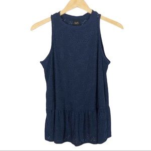 SALE! Anthropologie W5 Eyelet Peplum Tank